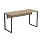Ver imagem 1 de Mesa Escritório P25 Tub Pandin 150 Cm (larg) X 70 Cm (prof) Tampo Mdp Noce Pé Aço Tubular Azul