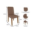 Ver imagem 7 de Conjunto: Mesa Sala Jantar Ágata Tampo Madeirado C/ Vidro 130x80 Cm e 4 Cadeiras Nicole Madeirado/