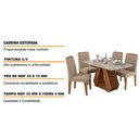 Ver imagem 2 de Conjunto: Mesa Sala Jantar Ágata Tampo Madeirado C/ Vidro 130x80 Cm e 4 Cadeiras Nicole Madeirado/