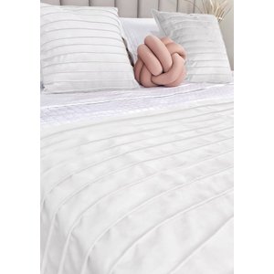 Peseira Drapeada Line Dupla Face em Veludo Cama Casal Cor:branco