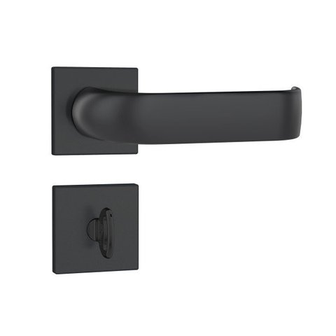 Fechadura Stam 823/39 Roseta Quadrada Banheiro - Preto Fosco