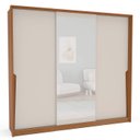 Ver imagem 2 de Guarda Roupa Casal 3 Portas de Correr e 4 Gavetas com Espelho 240850 Linha Porto Politorno Móveis