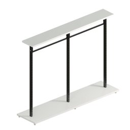 Expositor Central com 3 Colunas Cremalheira para Acessórios de 90 Cm Comac New Branco/preto - 1