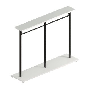 Expositor Central com 3 Colunas Cremalheira para Acessórios de 90 Cm Comac New Branco/preto