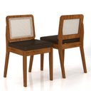 Ver imagem 3 de Kit 4 Cadeiras Sextavada Sydney Freijó/corino Marrom - M. Arapongas Freijó/corino Marrom