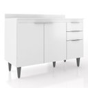 Ver imagem 1 de Balcão de Cozinha com Tampo 120cm Pérola Branco Z34 - Mpozenato