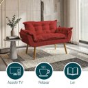 Ver imagem 4 de Namoradeira Decorativa Confortável para Sala Recepção Consultório Manicure Alice Suede