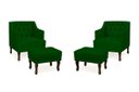 Ver imagem 1 de Kit 2 Poltrona Elizabeth + 2 Puff Retro para Sala de Estar Clássica Confortável e Reforçada Suede