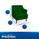 Ver imagem 6 de Kit 2 Poltrona Elizabeth + 2 Puff Retro para Sala de Estar Clássica Confortável e Reforçada Suede