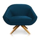 Ver imagem 1 de Poltrona Giovana Suede Azul Marinho