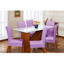 Ver imagem 1 de Kit de Capas de Cadeira Estofada 4 Lugares Mesa de Jantar Protege Muda a Decoração Malha Helanca Lis