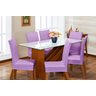 Kit de Capas de Cadeira Estofada 4 Lugares Mesa de Jantar Protege Muda a Decoração Malha Helanca Lis - 1