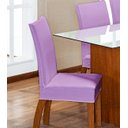 Ver imagem 2 de Kit de Capas de Cadeira Estofada 4 Lugares Mesa de Jantar Protege Muda a Decoração Malha Helanca Lis