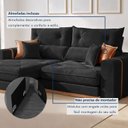 Ver imagem 7 de Sofá Retrátil e Reclinável 4 Lugares Veludo Pillow Top 25cm Columbia 290cm Preto