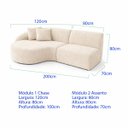 Ver imagem 5 de Sofá 3 Lugares Bariloche Modular Moderno Bouclé