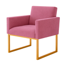 Ver imagem 6 de Kit 2 Poltronas para Recepção Lina com Base de Ferro Dourado Resistente Rose