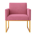 Ver imagem 7 de Kit 2 Poltronas para Recepção Lina com Base de Ferro Dourado Resistente Rose