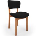 Ver imagem 2 de Cadeira para Sala de Jantar Cozinha Living Estofada Dara L02 Bouclê Preto - Lyam Decor