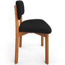 Ver mais imagens de Cadeira para Sala de Jantar Cozinha Living Estofada Dara L02 Bouclê Preto - Lyam Decor