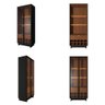 Conjunto Decorativo Cristaleira com Led e Buffet Aparador 160cm Tenerife/gunga Preto Fosco/noce - 6