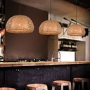 Ver imagem 4 de Pendente Bambu Artesanal Fibra Natural E27 Restaurante Nat04