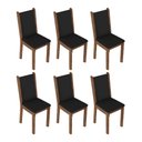 Ver imagem 6 de Conjunto Sala de Jantar Mesa Tampo de Vidro 6 Cadeiras Rustic/preto Viola Madesa