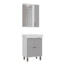 Ver imagem 1 de Gabinete de Banheiro com Pia e Espelheira c/LED 60cm 4 Portas Multimóveis CR10161 Branco/Fumê
