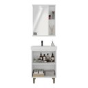 Ver imagem 2 de Gabinete de Banheiro com Pia e Espelheira c/LED 60cm 4 Portas Multimóveis CR10161 Branco/Fumê