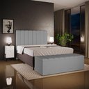 Ver imagem 2 de Kit Cabeceira Cama Box Casal King 195cm com Calçadeira Baú Dália W01 Facto Cinza - Lyam
