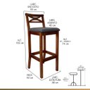 Ver imagem 3 de Kit 2 Banquetas Alta Estofada Madri Madeira Castanho Suede Cinza CCS