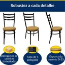 Ver imagem 3 de Cadeira de Cozinha Redonda com Reforço Preta Assento Grosso Caramelo