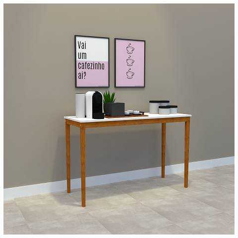 Aparador NOAH grande MDF Branco e Madeira 119x75x44 Donna 0204AAG01