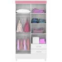 Ver imagem 5 de Guarda Roupa Solteiro 04 Portas 42860 Branco Rosa Flex Demobile