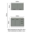 Ver imagem 4 de Kit com Balcão e Armário Aéreo Multiuso 120cm Agata Madesa