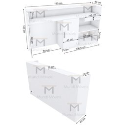 BALCÃO CAIXA COM PORTA M230.2021.B (LOJA, CAIXA, ATENDENDE) MUNDI MOVEIS - 2