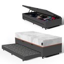 Ver imagem 3 de Bicama Box Baú + Colchão Ortopédico de Espuma D33 a Vácuo Sonno Full - Lucas Home - Solteiro