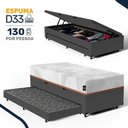 Ver imagem 4 de Bicama Box Baú + Colchão Ortopédico de Espuma D33 a Vácuo Sonno Full - Lucas Home - Solteiro