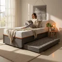 Ver imagem 1 de Bicama Box Baú + Colchão Ortopédico de Espuma D33 a Vácuo Sonno Full - Lucas Home - Solteiro