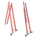 Ver imagem 1 de Escada em Fibra Tesoura Extensível 8x14 Degraus 2,50x4,40m WBertolo