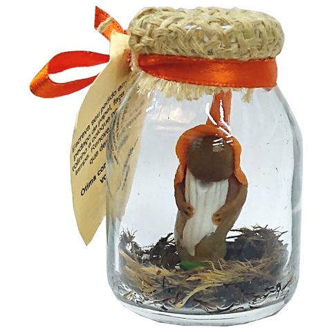 B17033 - BONECO GNOMOS COM CRISTAIS NO VIDRO - 7CM - CORALINA