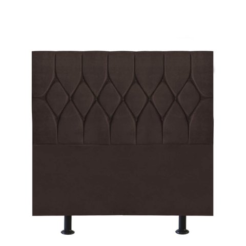 Cabeceira Estofada Istambul Capitonê 90cm Solteiro Box Quarto Corino Marrom - Ahazzo Móveis
