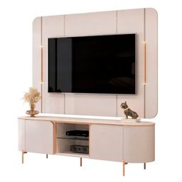 Bancada com Painel para Tvs até 65 Polegadas Dj Móveis Adele com Led e 2 Portas - 3