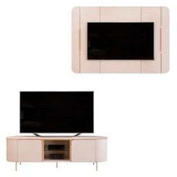 Bancada com Painel para Tvs até 65 Polegadas Dj Móveis Adele com Led e 2 Portas - 4