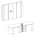 Ver imagem 6 de Bancada com Painel para Tvs até 65 Polegadas Dj Móveis Adele com Led e 2 Portas