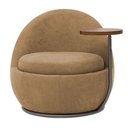 Ver imagem 6 de Poltrona Orgânica Kaira com Mesa Lateral Esquerda Base Fixa Titânio Bouclé Camel - Nexta Casa