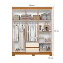 Ver imagem 3 de Guarda Roupa Casal Olimpia 06 Portas com Espelho Cinamomo Off White - Móveis Albatroz