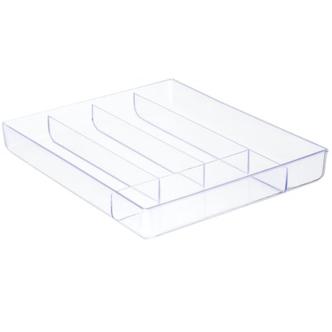 Porta-Talheres sem Tampa Cristal 33,5 x 29,8 x 4,5 Centímetros - Keita