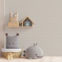 Ver imagem 1 de Papel de Parede Adesivo Quarto Chevron em Tons de Bege 5m