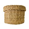 Cesto De Palha Natural Seagrass Carajas Com Tampa Médio - 1