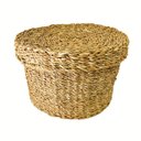 Ver imagem 3 de Cesto De Palha Natural Seagrass Carajas Com Tampa Médio